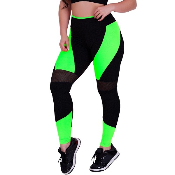 Calça Legging Detalhe Arrastão Suplex Ginástica Academia Atividades Físicas Fitness