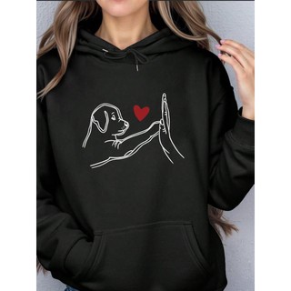 novo moletom estampa CACHORRO MÂO HUMANA E CORAÇÂO Outono/Inverno moda lançamento  MEU PET PARA SEMPRE NO MEU CORAÇAO