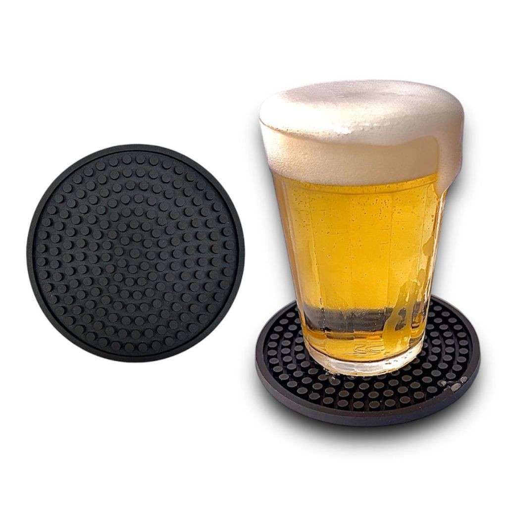 Kit C/ 20 Porta Copos Borracha Descanso Bolacha Retém Líquido Apoio Tapete Eco Bar Oferta Envio Já