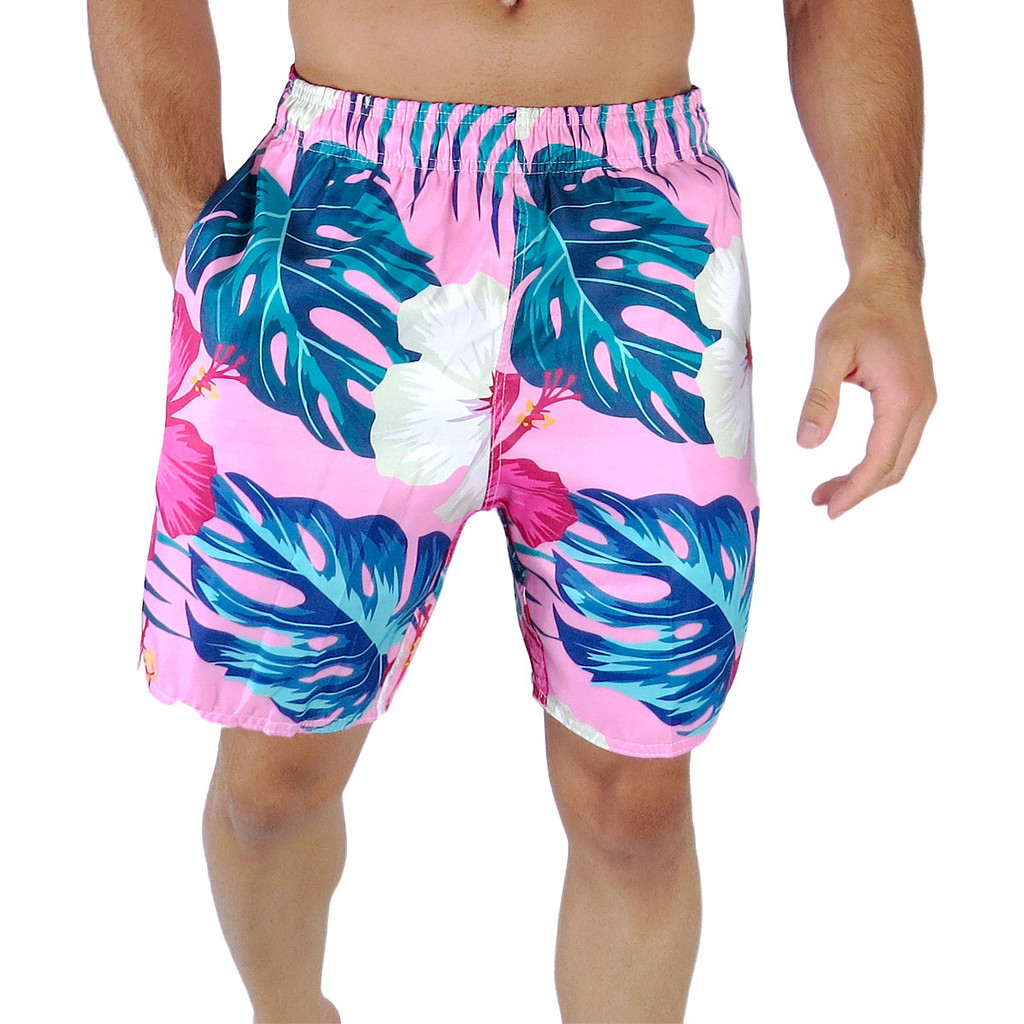 Short Praia Verão Sol Calor Piscina Bermuda Estampa Flores Envio Já tactel c/ elastano conforto