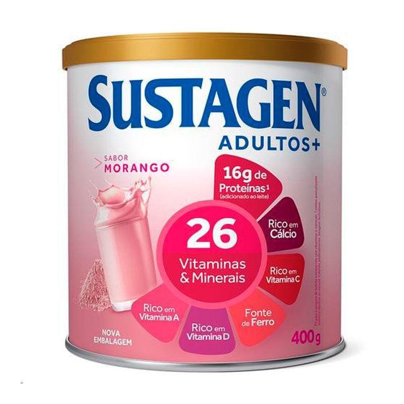 Complemento Alimentar Sustagem Adultos+ Sabor Morango 400g