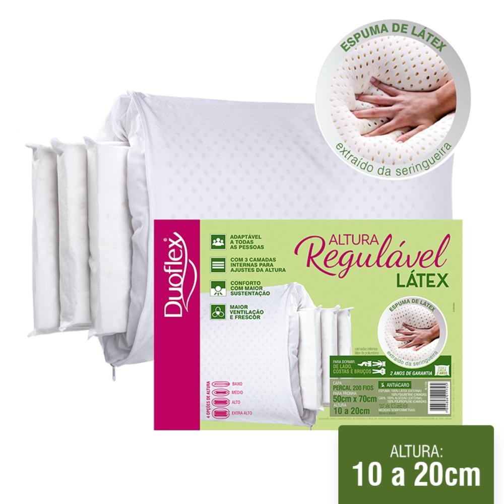 Travesseiro Látex Duoflex Regulável - Comprar com Melhor Preço em Roupas de Cama