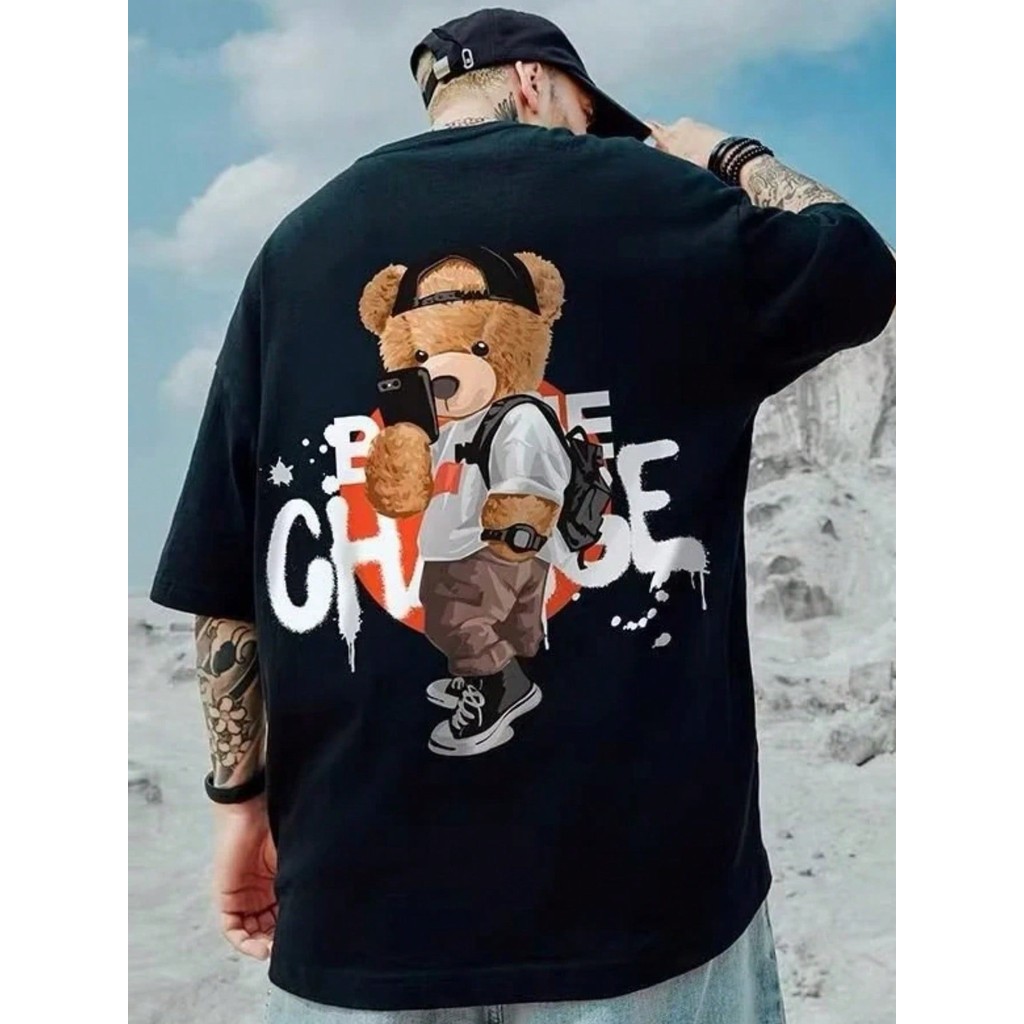 Camiseta Urso Skate Hip Hop Streetwear Unissex Masculino Feminino 100% Algodão Top Premium Streetwear Lançamento