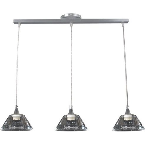 Pendente Lustre Bloco Cristal Conico Triplo Cromado Demeter