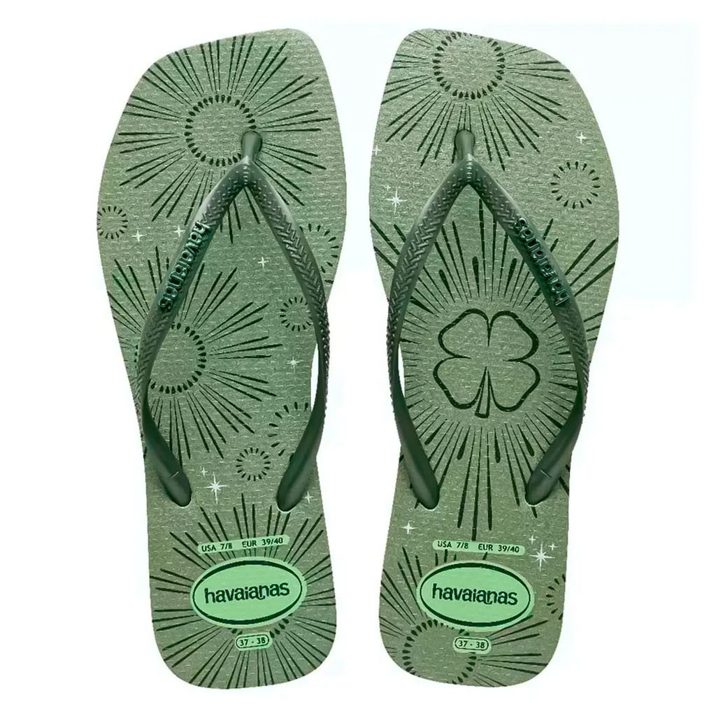 HAVAIANAS SLIM SQUARE METTALIC PARTY 1822 CITRONELA 33/34 em Oferta na Shopee