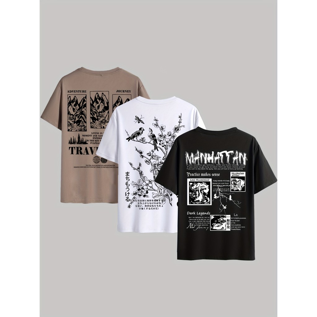 kit 3 Camiseta Streetwear Unissex Oversized 100% Algodão Fio 30.1 Conforto e Elegância
