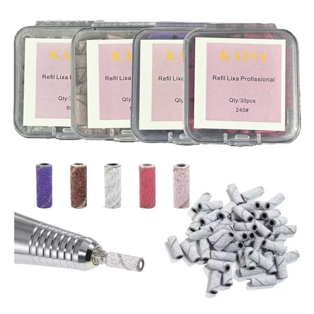 Refil com 30 Drill Slim Bits para lixadeira elétrica Mandrill Manicure Nail