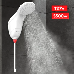 Chuveiro Ducha Eletrônica Sublime Branco Zagonel 127V/220V 5500W / 7500W Ajustável Parede Banheiro