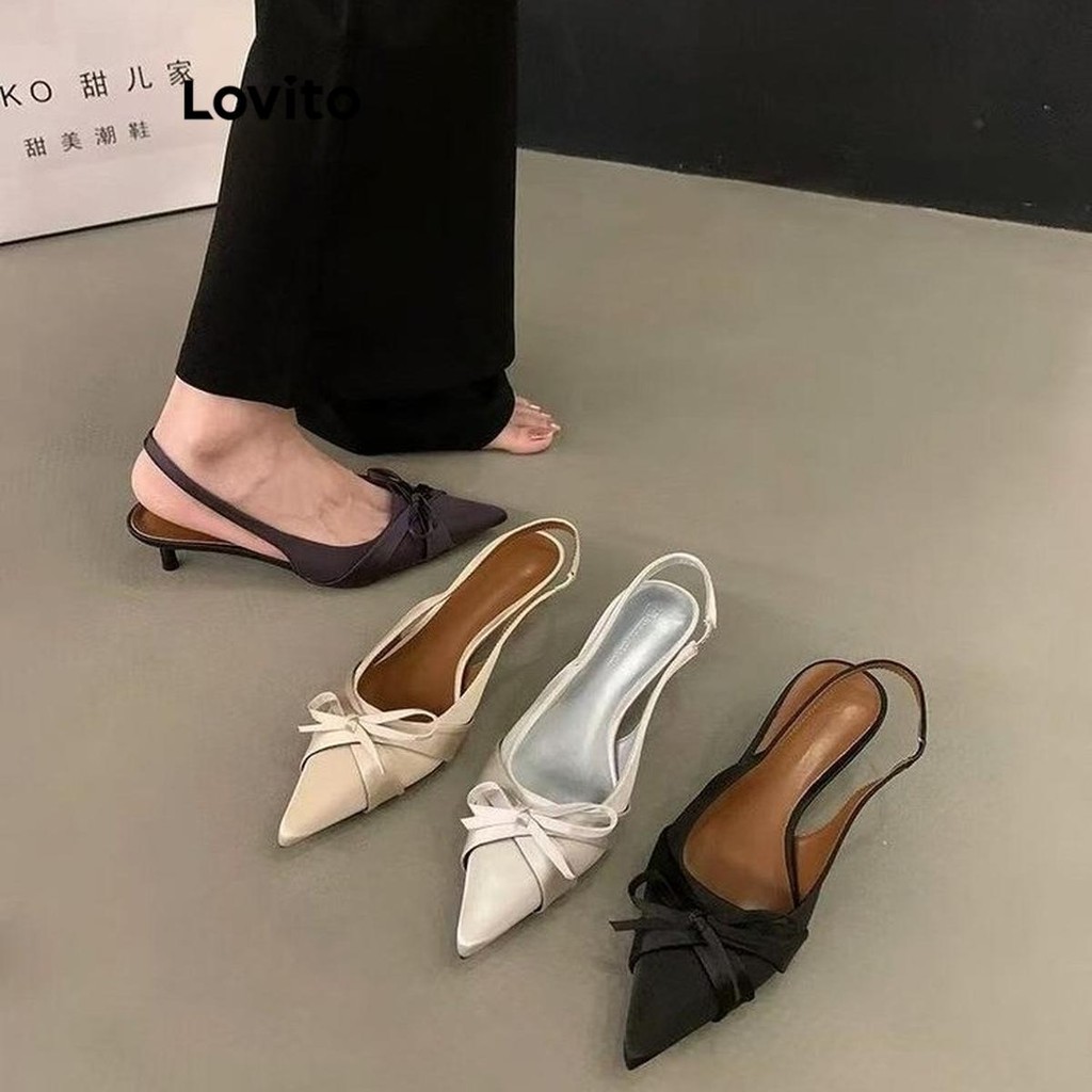 Lovito Sexy simples elegância francesa temperamento festa Festival roupa salto para mulher  LFA67320 - Women Shoes