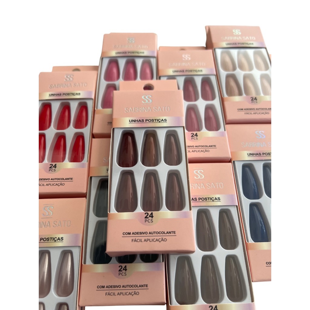 UNHAS POSTIÇAS BAILARINA AUTOCOLANTE SABRINA SATO - KIT COM 24 PEÇAS