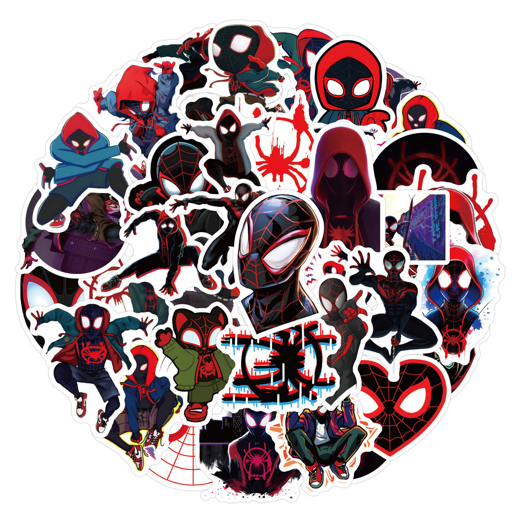 ​ 50 Peças Adesivos De Arte De Rua Spider-Verse-Decalques De Graffiti Inspirados Em Miles Morales Para Skates , Equipame