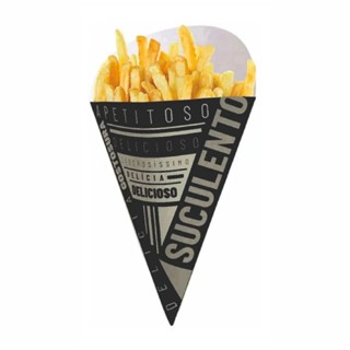 Caixa Caixinha Embalagem Batata Frita Cone 50 Unid em Oferta na Shopee