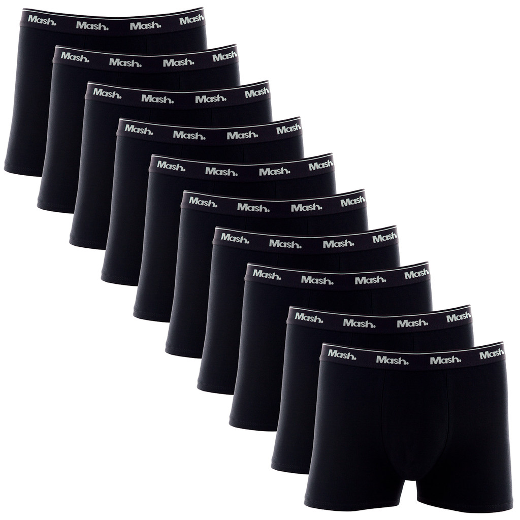 Kit com 10 Cuecas Boxer Box Masculina Tradicional em Algodão Original Mash