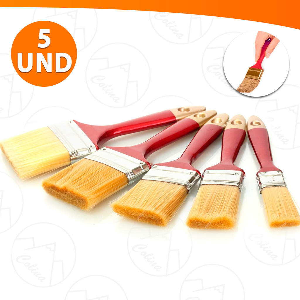Kit 5 Pincéis Trincha Para Construção Multiuso Pintura Tamanhos Variados em Oferta na Shopee