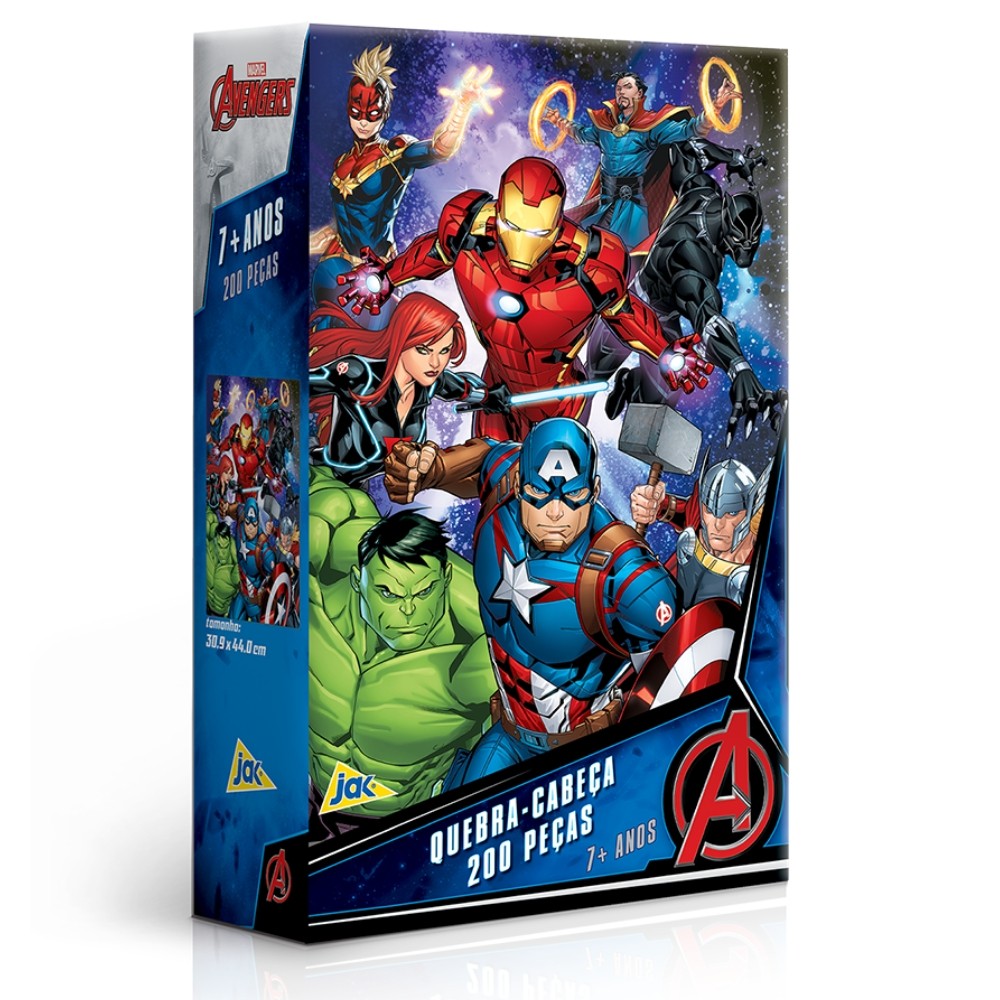QUEBRA CABEÇA OS VINGADORES 200 PEÇAS TOYSTER PUZZLE SUPER HERÓI AVENGERS MARVEL COMICS HULK FERRO em Oferta na Shopee