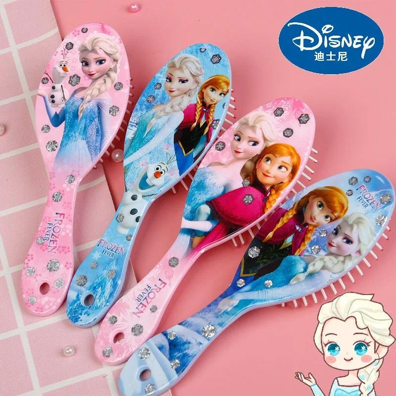 Disney Anime Congelado Pente Kawaii Princesa Sofia Almofada De Ar De Cabelo Dos Desenhos Animados Mickey Menina Crianças