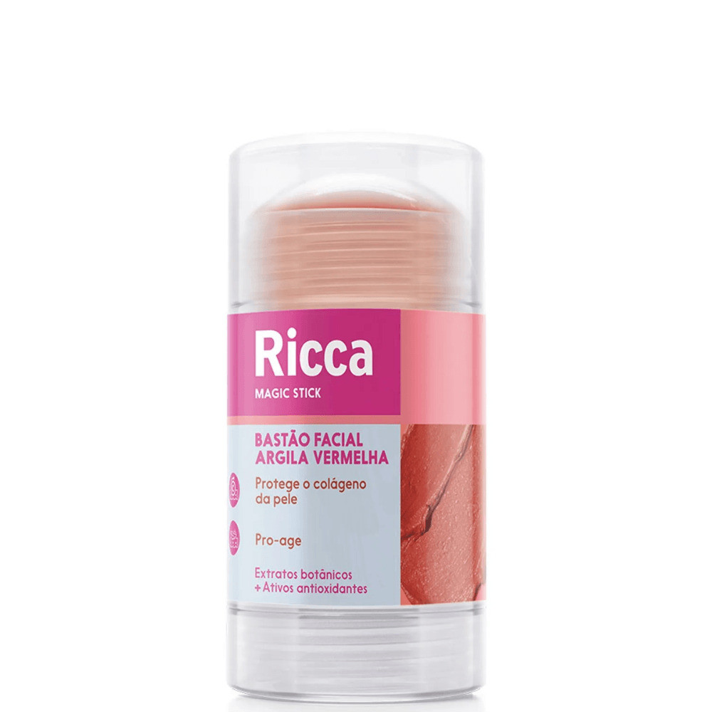Bastão Facial de Argila Vermelha Magic Stick Ricca 30g