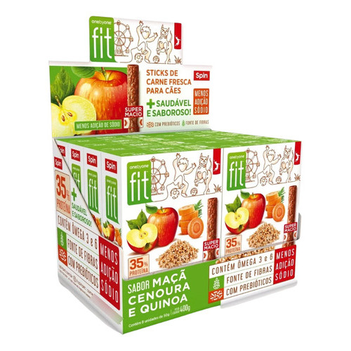 Spin Petisco Sabor Maçã, Cenoura E Quinoa - Kit 8 Unidades