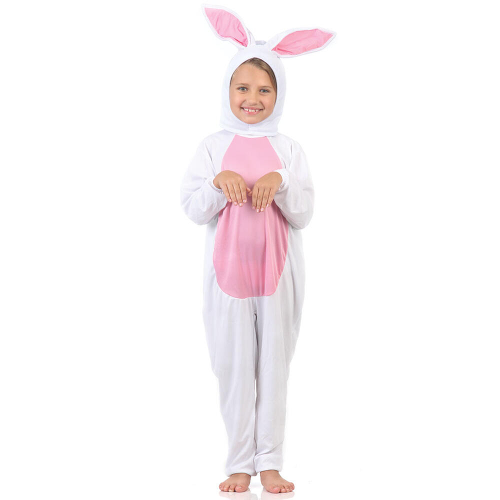Fantasia De Páscoa Coelho Branco E Rosa Infantil Com Capuz
 em Oferta na Shopee