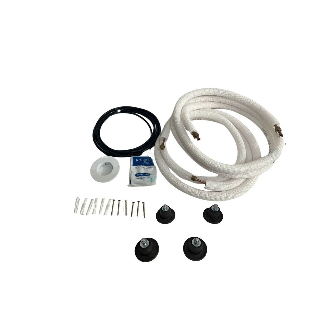 Kit Instalação Ar Condicionado Split 1/4" - 1/2" C/ Coxim 3 Metros