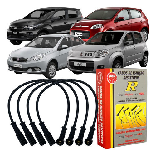 Jogo Cabo Vela Original Ngk Palio Uno Mobi Grand Siena - Spare Parts and Accessories for Vehicles