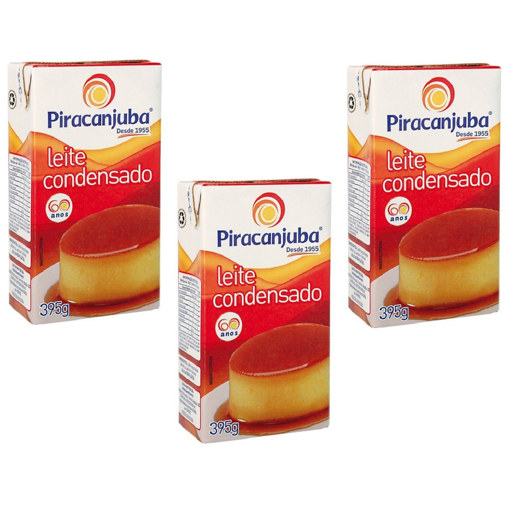 KIT 3 LEITE CONDENSADO PIRACANJUBA 395GR TP