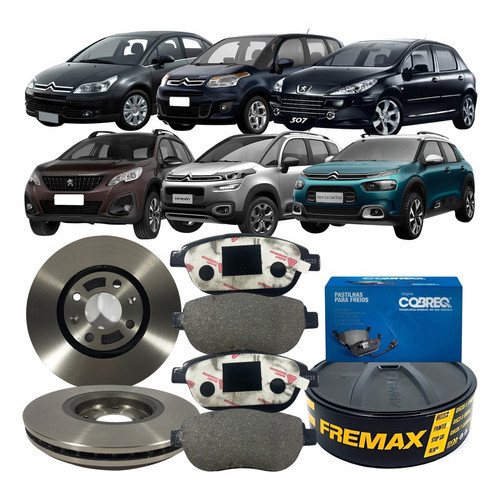Kit Disco Freio Ventilado Pastilha Peugeot 2008 307 C4 em Oferta na Shopee