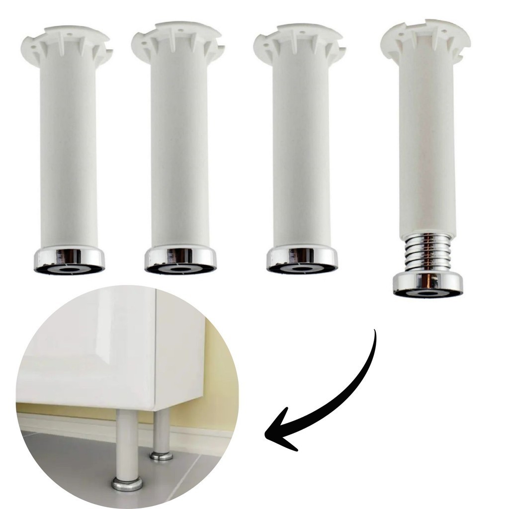 Kit c/4 Pés para Armário Itatiaia com Regulagem de 16 até 17 cm de encaixe em Oferta na Shopee