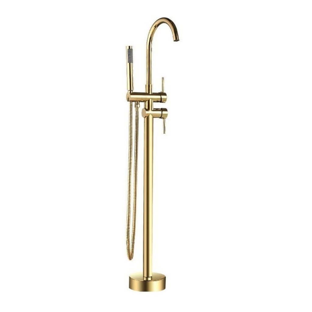 Torneira Luxo Monocomando de Chão Para Banheira Gold Dourada