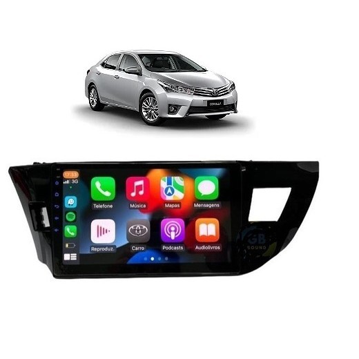 Kit Multimídia Corolla Gli 2015 / 2017 9 Pol CarPlay AndroidAuto USB BT FM - Roadstar 7009BR