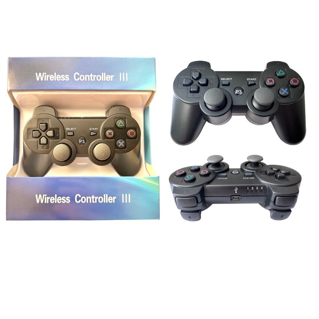 Controle Sem Fio Bluetooth Wireless Joystick  Recarregavel Compatível com Ps3 preto