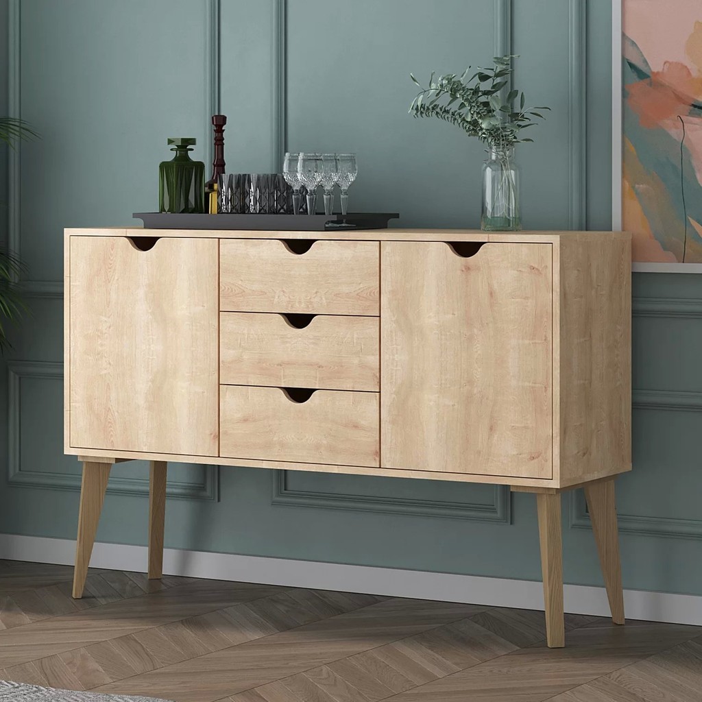 Buffet Aparador 2 Portas 3 Gavetas 120cm Retalho - Home & Living