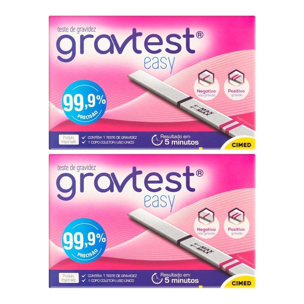 Kit 2 unidades Teste de Gravidez em Tira Gravtest Easy em Oferta na Shopee