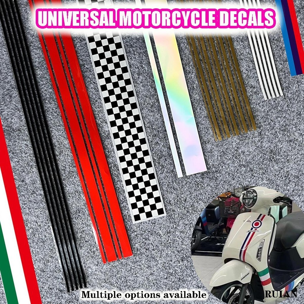 Autocolantes Decorativos Para Carroceria De Motocicleta Refletivos De Listras Universais Tricoloridas Italianas Puxar V