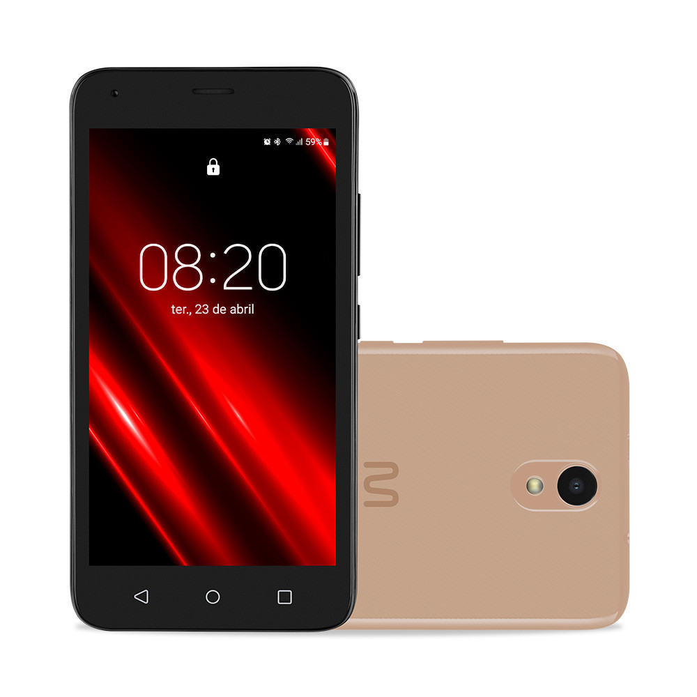 Smartphone Multi E Pro 4G 32GB 1GB RAM Dual Chip Android 11 (Go edition) Quad Core Dourado - P9151