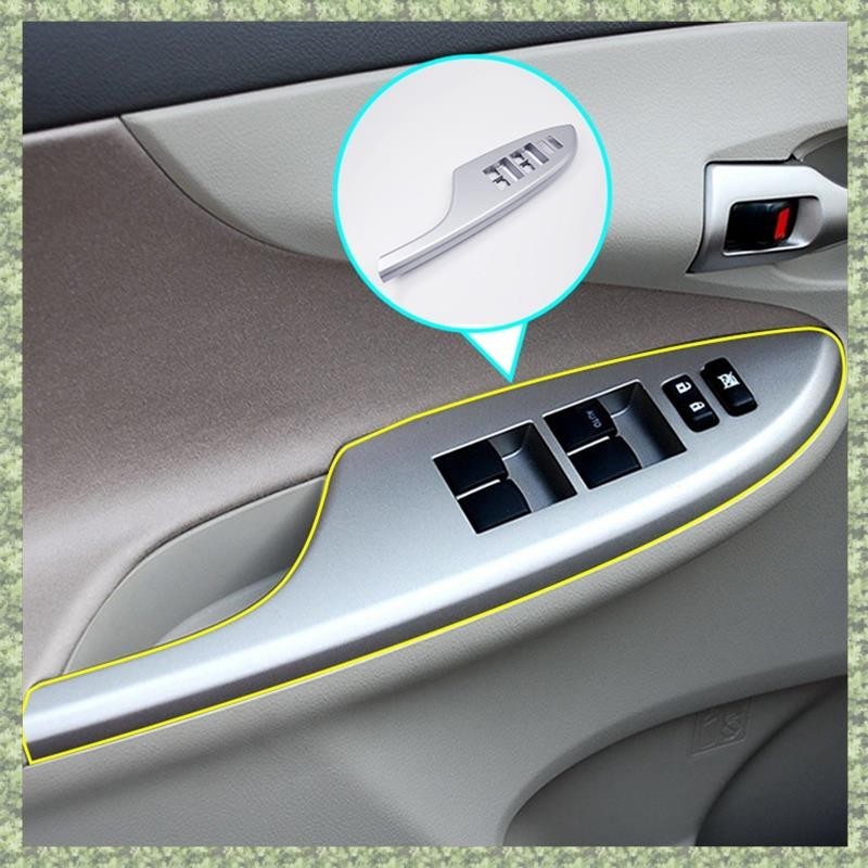 (Q X C W) 4PCS Interruptor Da Janela Porta Do Carro Bezel Trim Window Glass Panel Armrest Braço De Elevação Tampa Botão Para Peças De Reposição Toyota Corolla 2009-2013 em Oferta na Shopee
