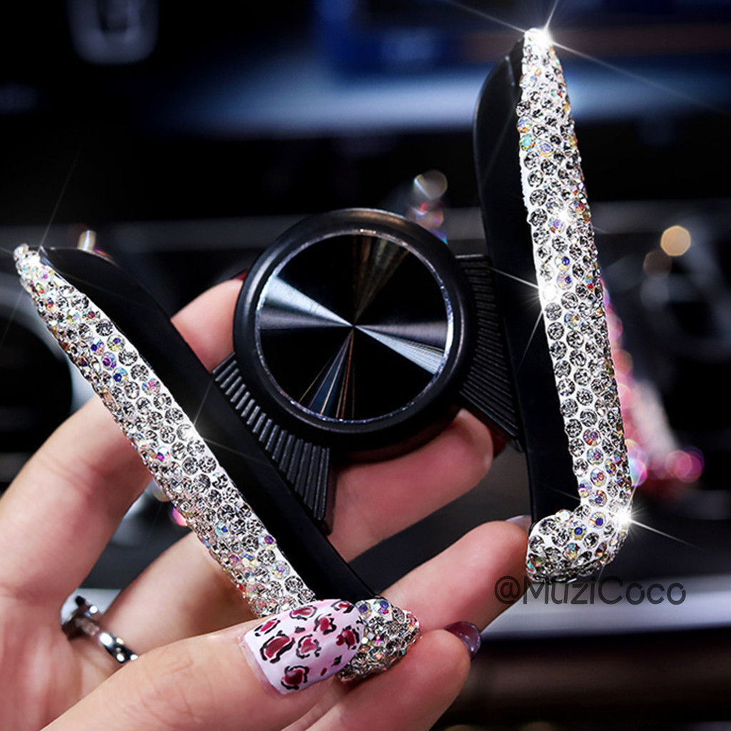 Suporte De Telefone Para Carro Mulher Diamante Cristal Móvel Com Clip De Ventilação De Ar Acessórios Interiores