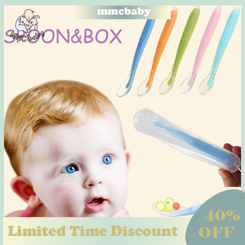 Colher De Silicone Para Bebês Recém-Nascidos Alimentação Infantil Macia Crianças Caixa De Armazenamento Louça De Mesa