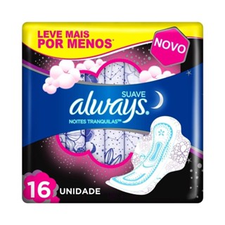 Absorvente Always Noites Tranquilas Suave com Abas 16 Unidades Leve mais Por menos em Oferta na Shopee