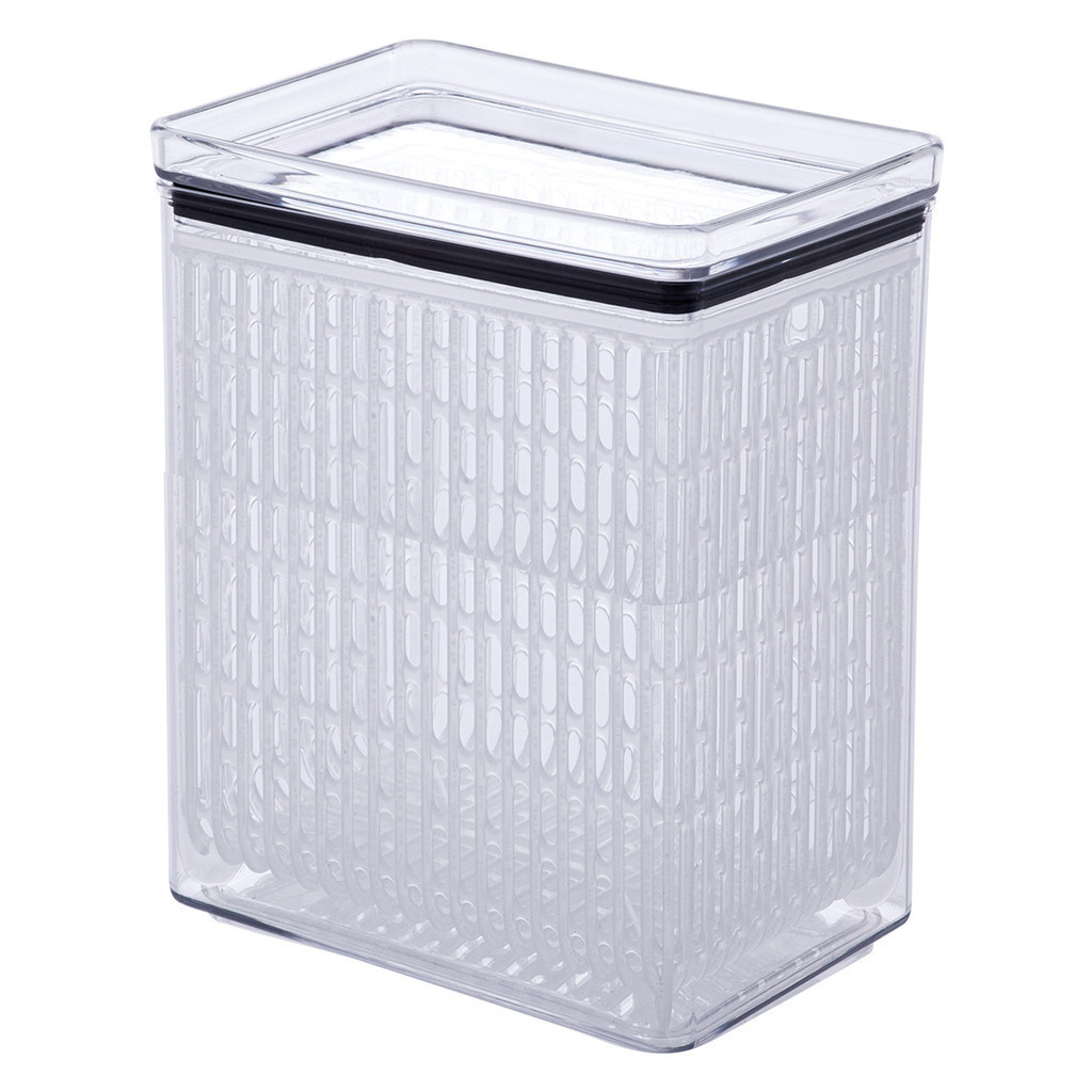 Pote Hermético Organizador Geladeira Cesto Escorredor de Acrílico com Tampa Grande 4200ml Paramount