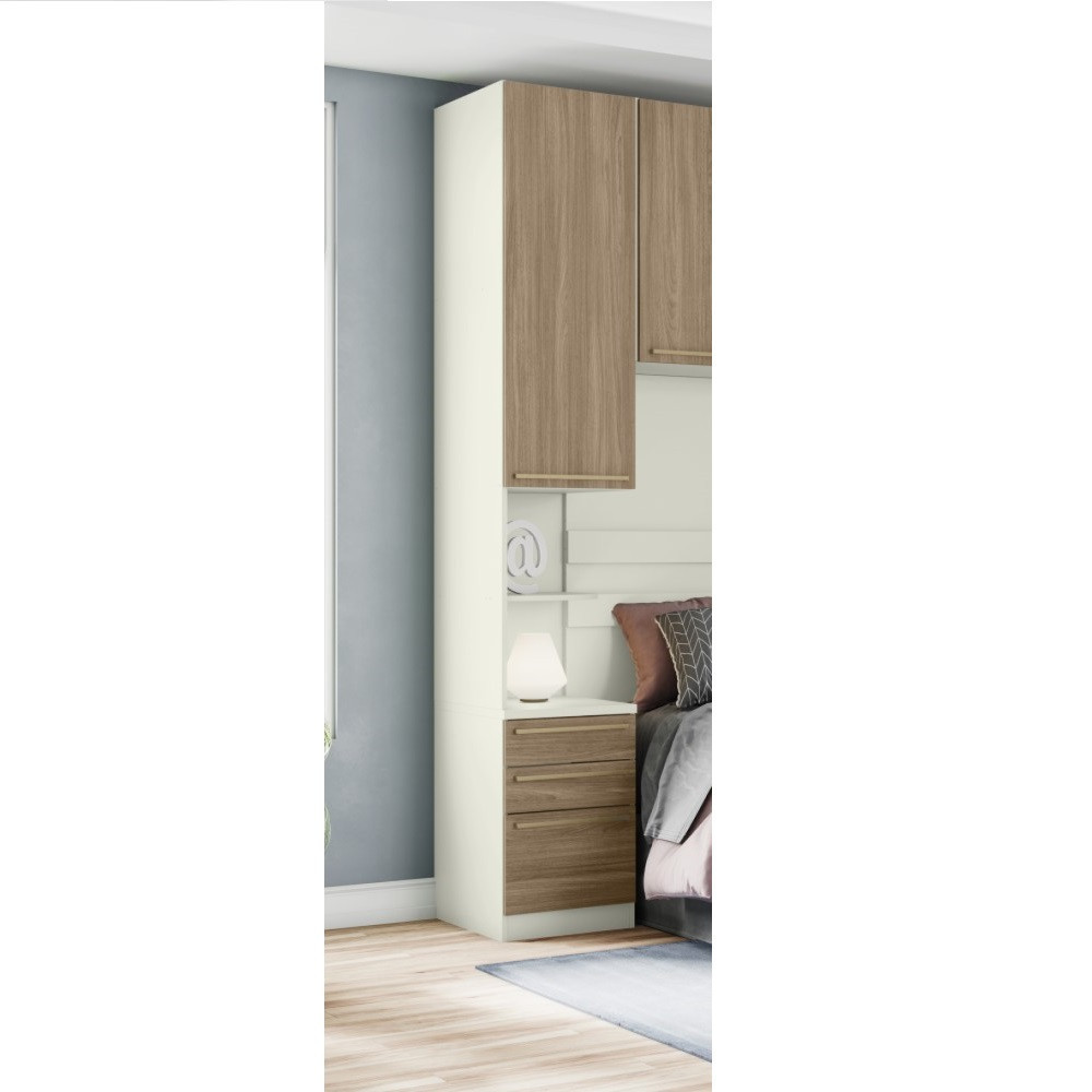 Mesa de Cabeceira Modulada 2 Portas 3 Gavetas Seletto Henn