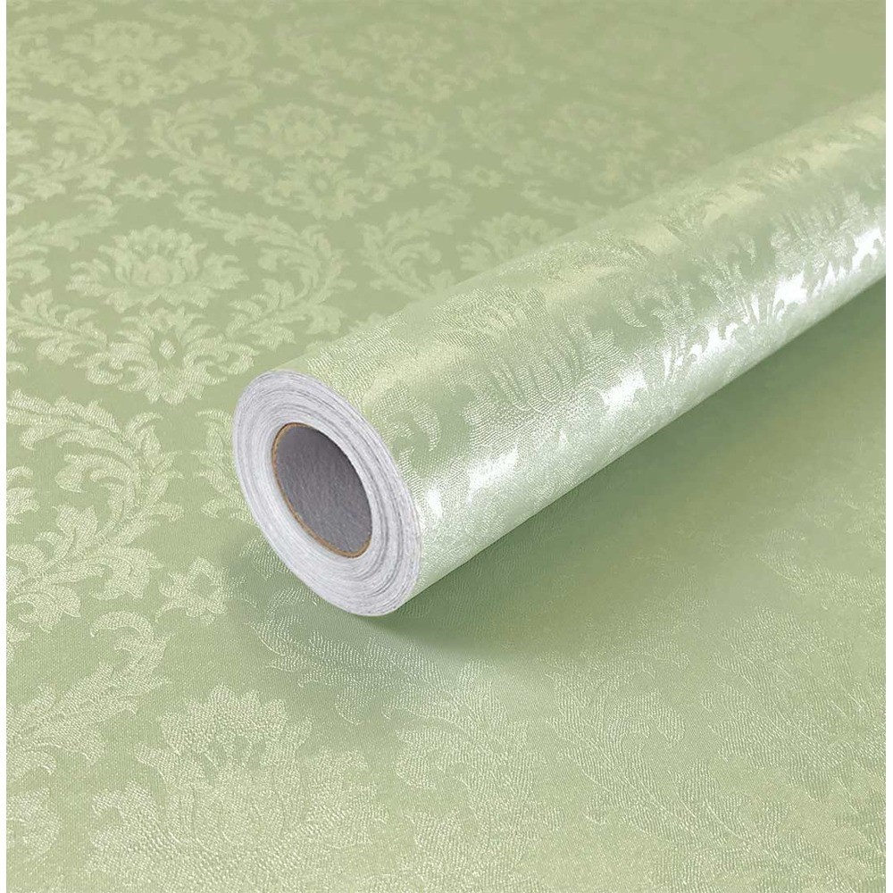 Papel de Parede Adesivo Lavavel Textura Arabesco Verde Supremo 5M