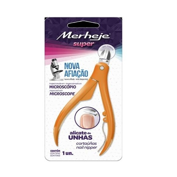 Alicate Para Unhas Merheje Super Laranja - Merheje em Oferta na Shopee