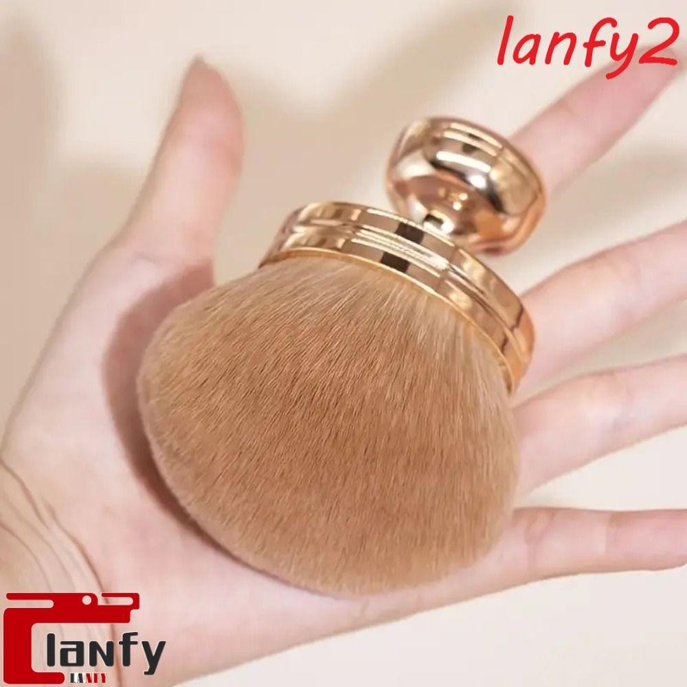 LANFY Escova Kabuki De Cabeça Larga , Cogumelo Ergonômico De Maquiagem Corporal Extra Grande , Pincel Em Pó De Unhas Ouro Macio Multiuso