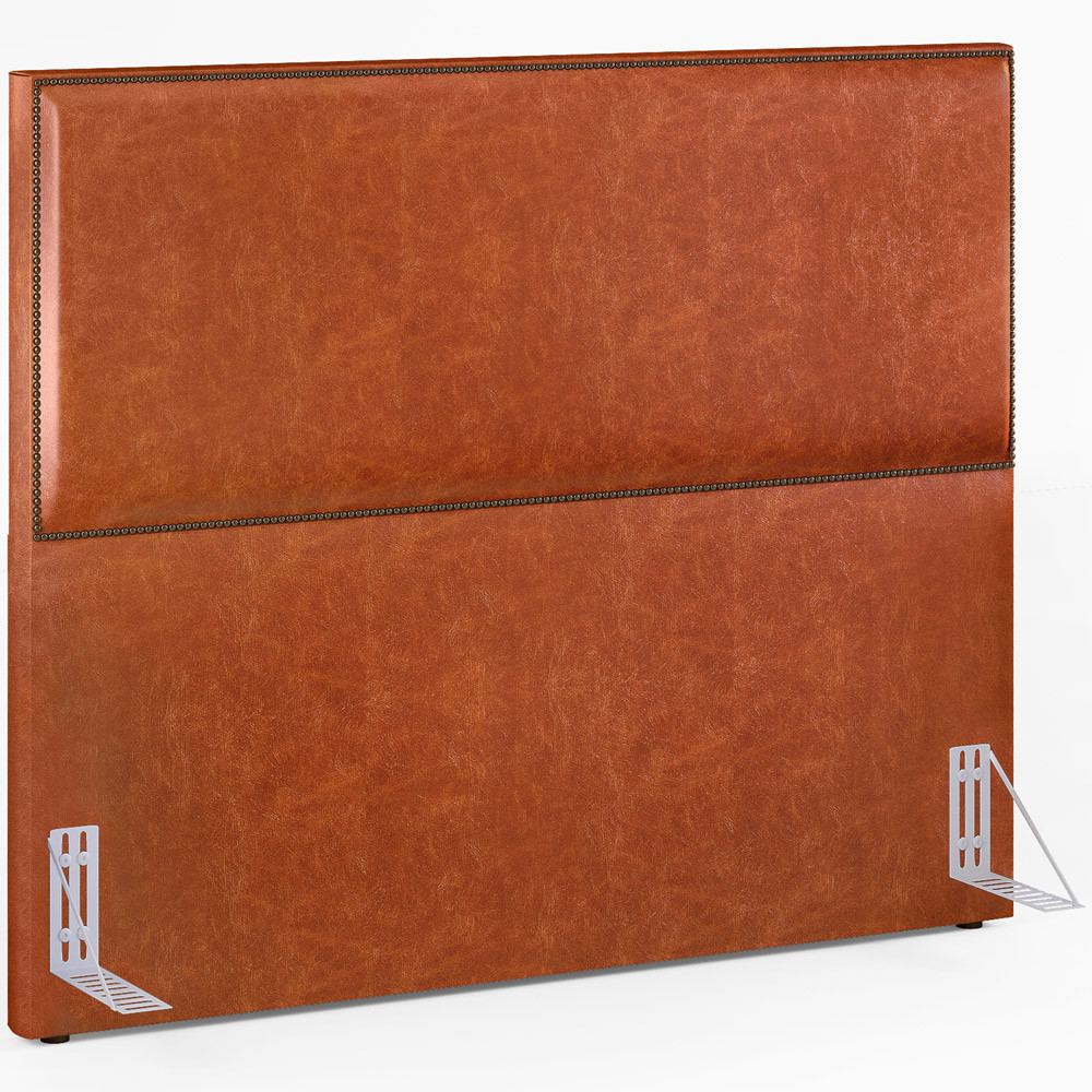 Cabeceira Cama Box Casal Com Tachas 140 cm Vicenza L02 Couríssimo Camel - Lyam Decor - Home & Living