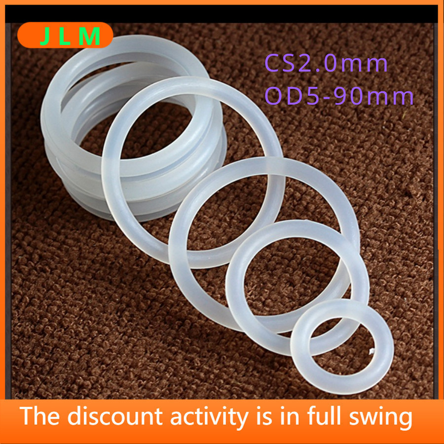 (((JLMA4) [CS2.0mm * Od5-70mm] Anel de vedação de o-Ring de Silicone branco resistente a altas temperaturas Anel de borracha de o-Ring à prova d'água de alta temperatura para alimentos