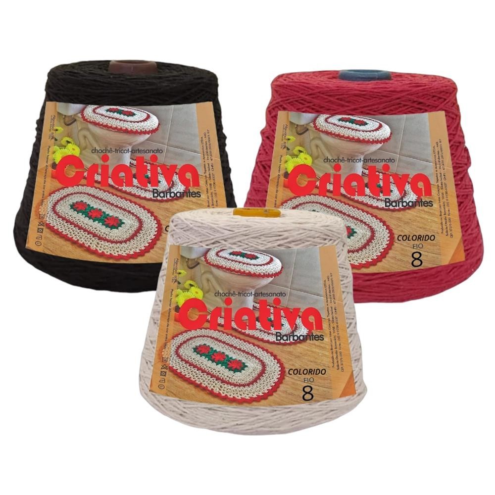Barbante Para Crochê Criativa 500g Fio Número 8 Colorido em Oferta na Shopee