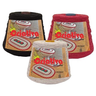Barbante Para Crochê Criativa 500g Fio Número 8 Colorido em Oferta na Shopee