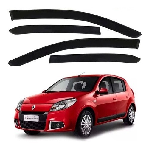 Defletor Calha de Chuva Renault Sandero 2008 a 2014 4 Portas Ecoflex
