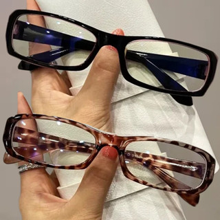 Óculos De Armação Quadrada Pequena Feminino Retro Harajuku Leitura Clara Bloqueio De Luz Azul em Oferta na Shopee